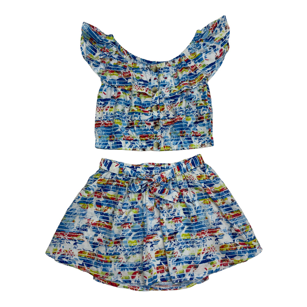 NEW GIRLS Ruffle 2Pc Smock Top & Skirt Size 6X